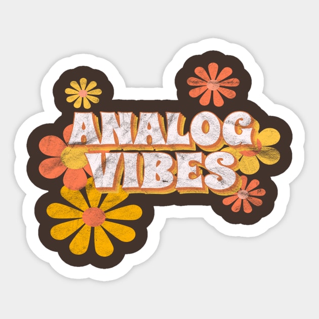 Analog Vibes Retro Hippie Sticker by Analog Designs